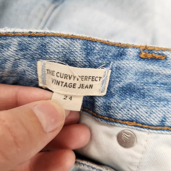Madewell Curvy Perfect Vintage Jeans Light Wash Straight Relaxed Women's 24 - Picture 7 of 9